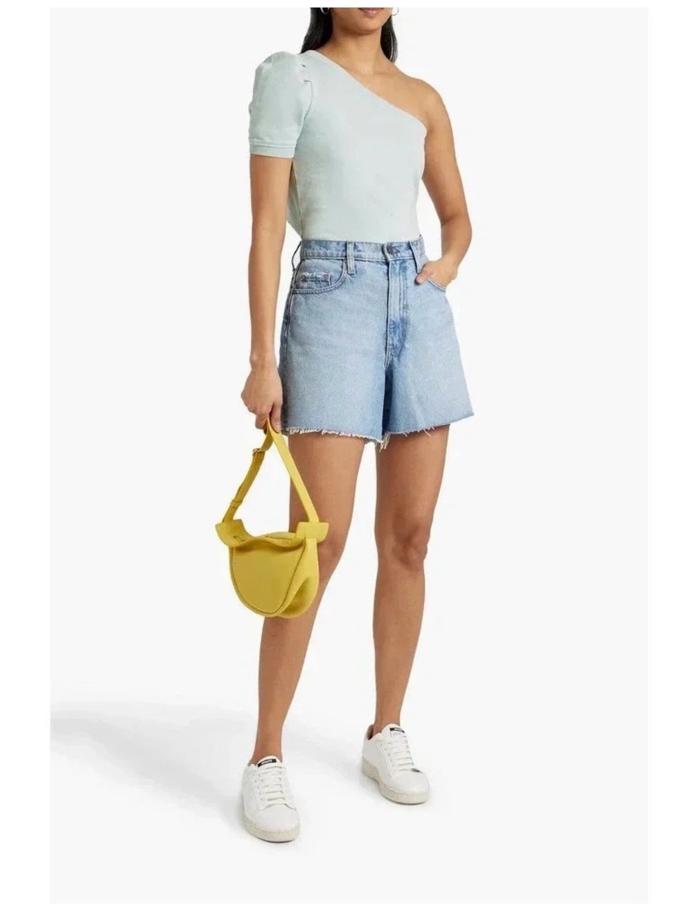 Cami NYC One-Shoulder Short Sleeve Top in Light Blue